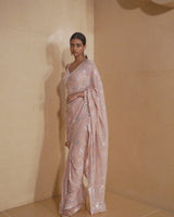 Soft Pink Metallic Saree