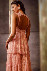 Mrunal Thakur in Rose Pink Sequin Sharara Set