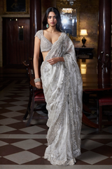 Champagne Zardosi Saree