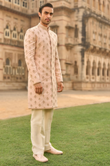 Powder Peach Dori Sherwani Set