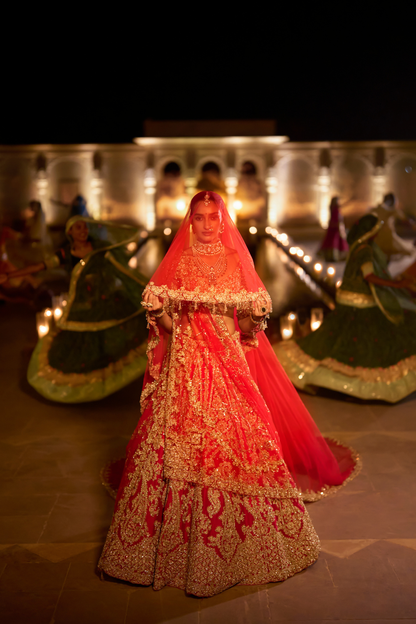 Red Zardosi Lehenga Set