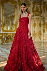 Red Three-Dimensional Gown