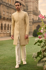 Ivory Gold Sherwani Set