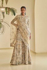 Aashna Shroff in Nude Floral Sharara Set