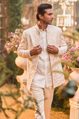 Powder Nude Bandhgala Set