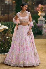 Powder Pink Sequin Lehenga Set
