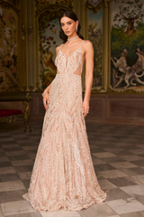Rose Gold Pearl Gown