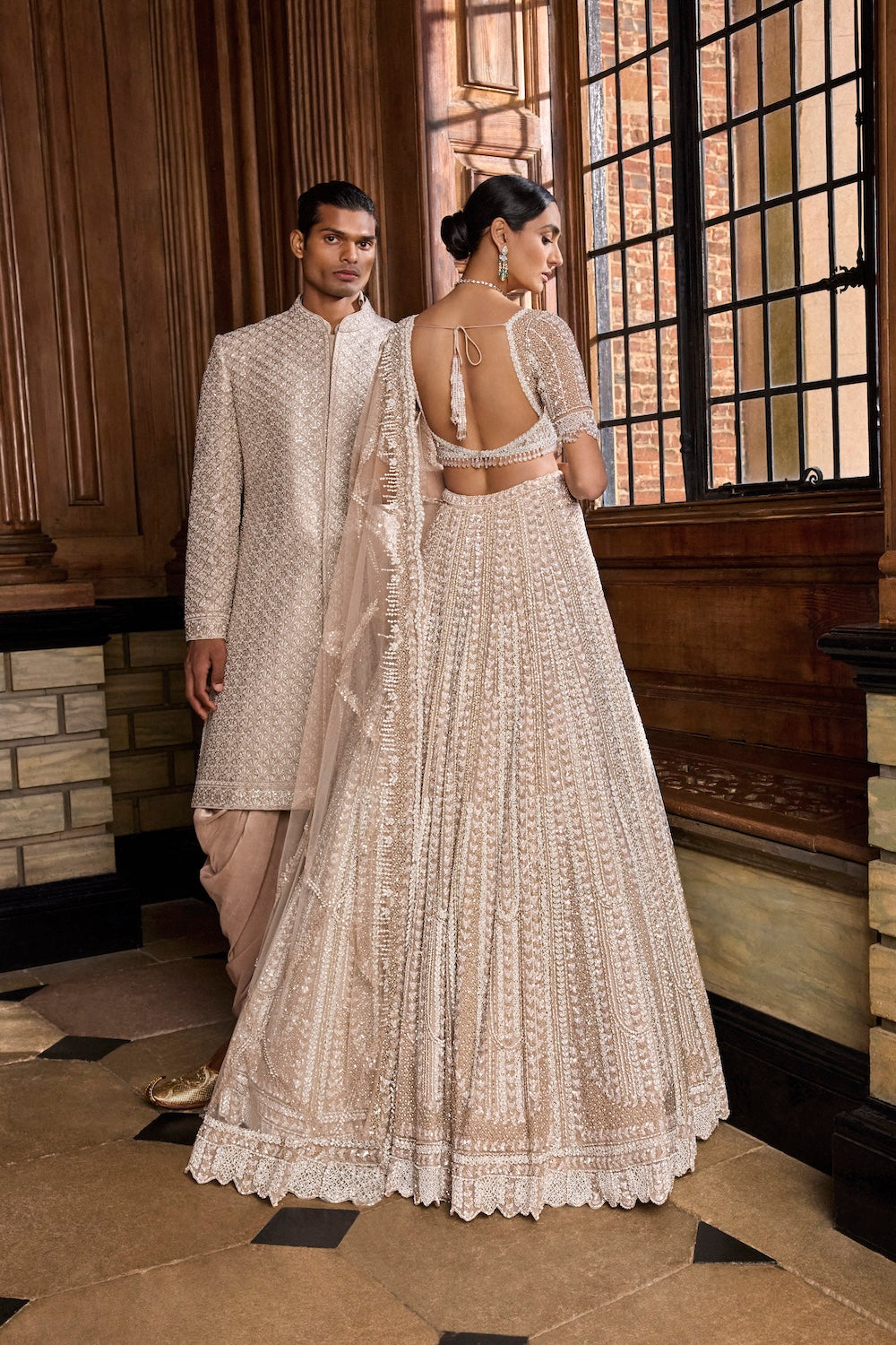 Champagne Pearl Lehenga Set