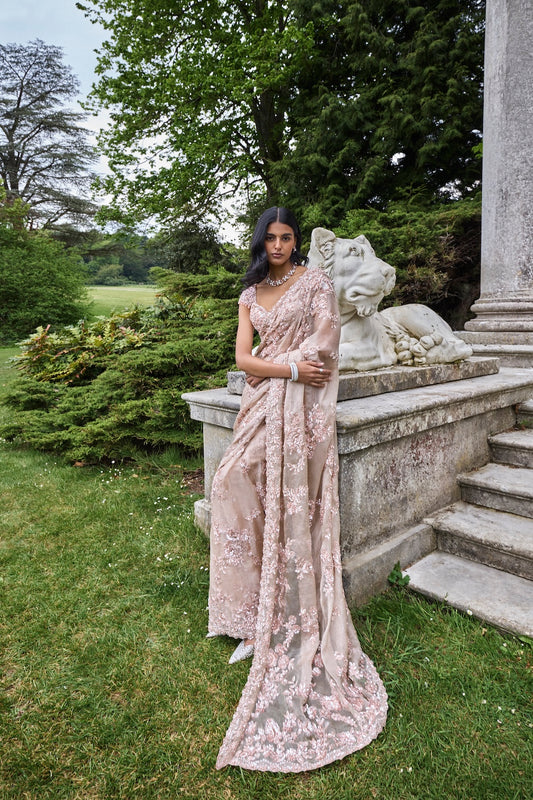 Rose Gold Sequin Saree