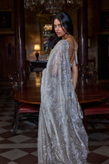 Champagne Zardosi Saree