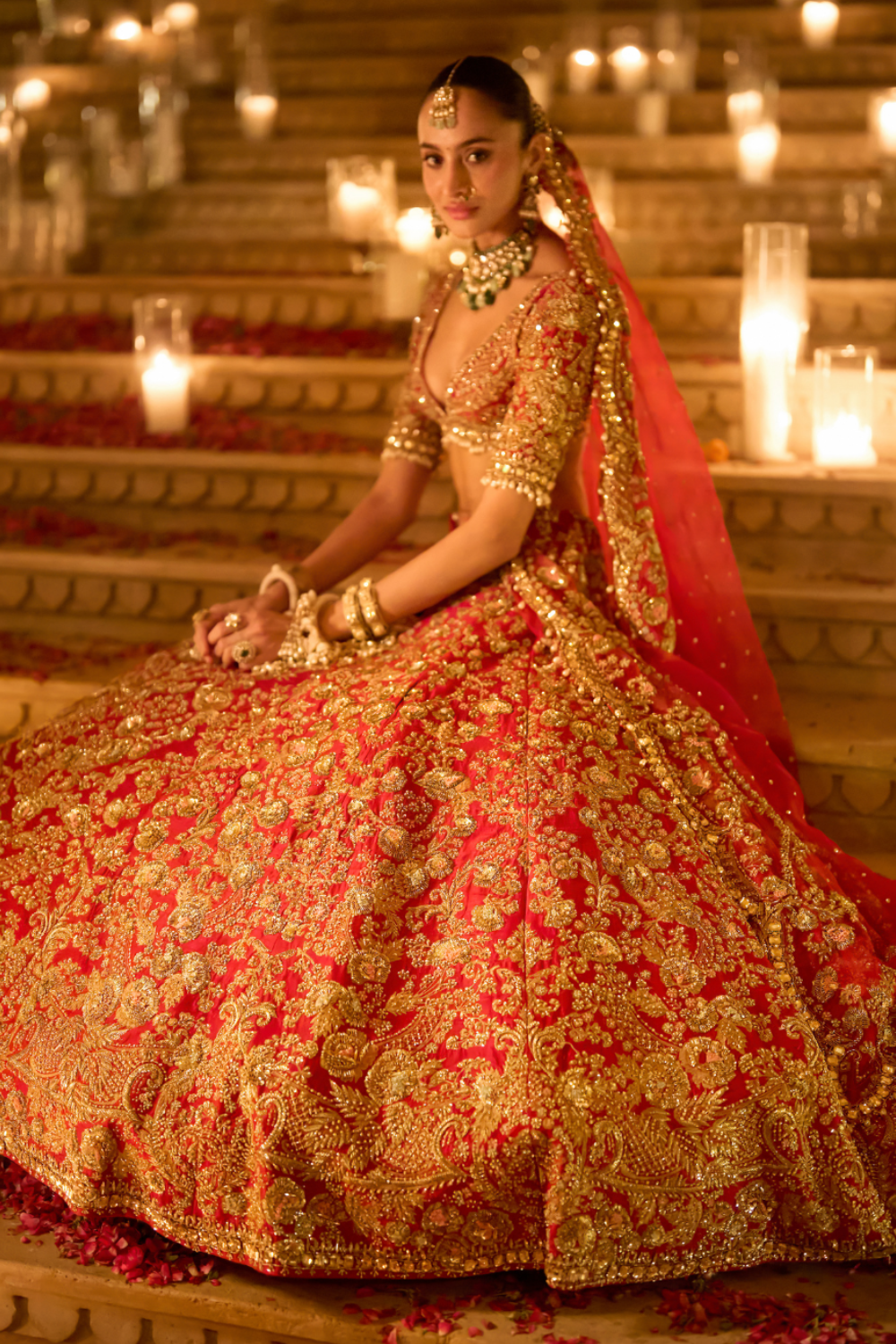 Red Zardosi Lehenga Set