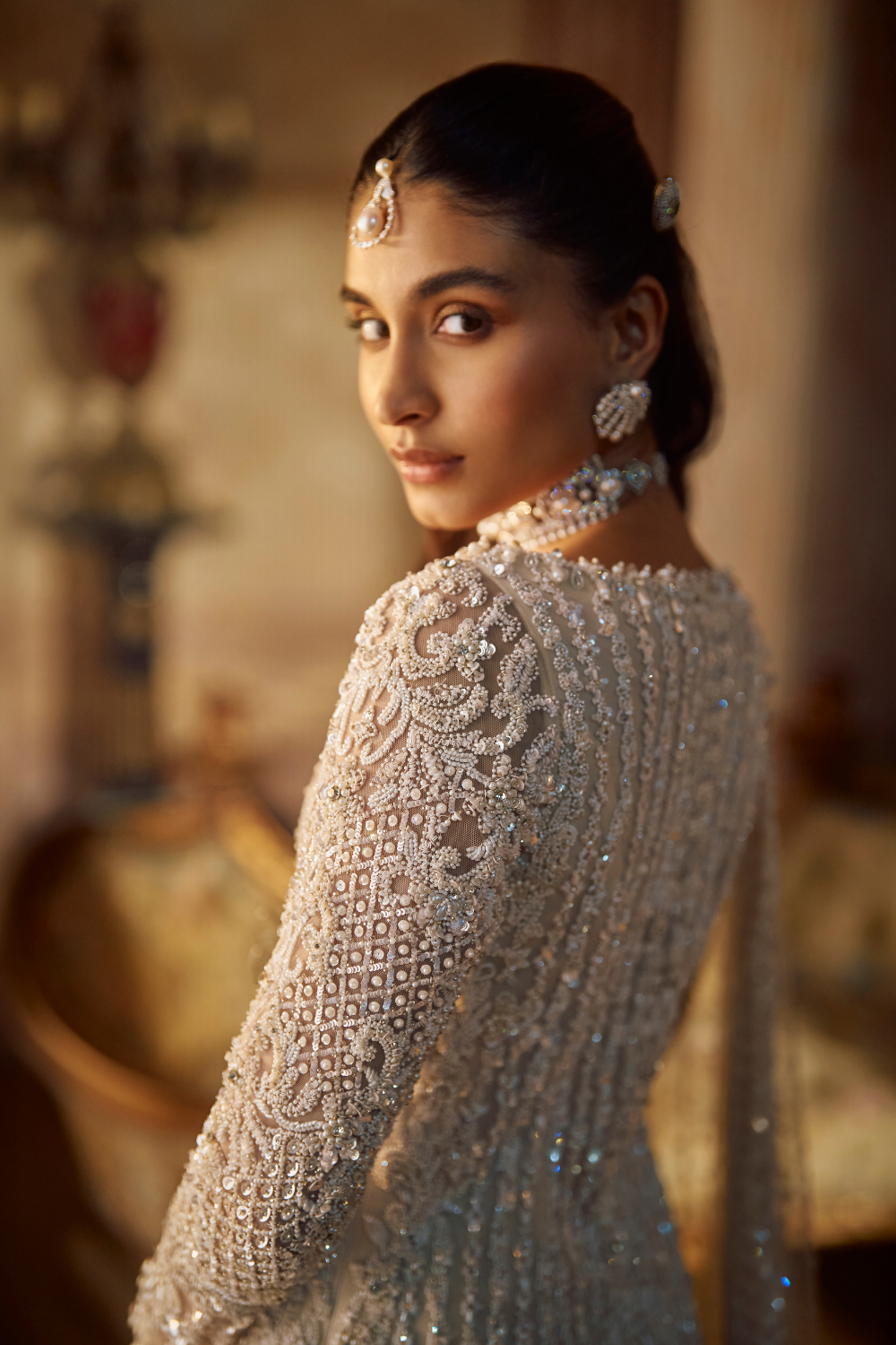 Vinatge Ivory Pearl Lehenga Set