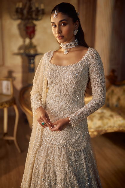 Vinatge Ivory Pearl Lehenga Set