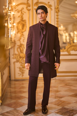 Wine Open Sherwani Set