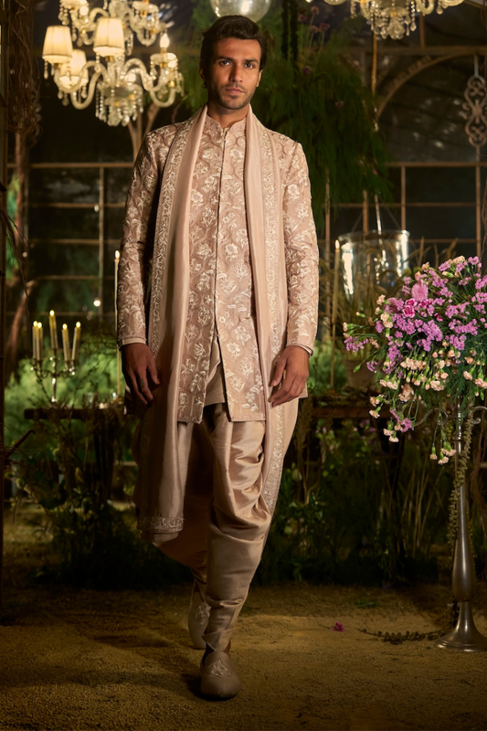 Rosé Champagne Sherwani Set