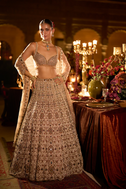 Ruby & Emerald Pearl Lehenga Set