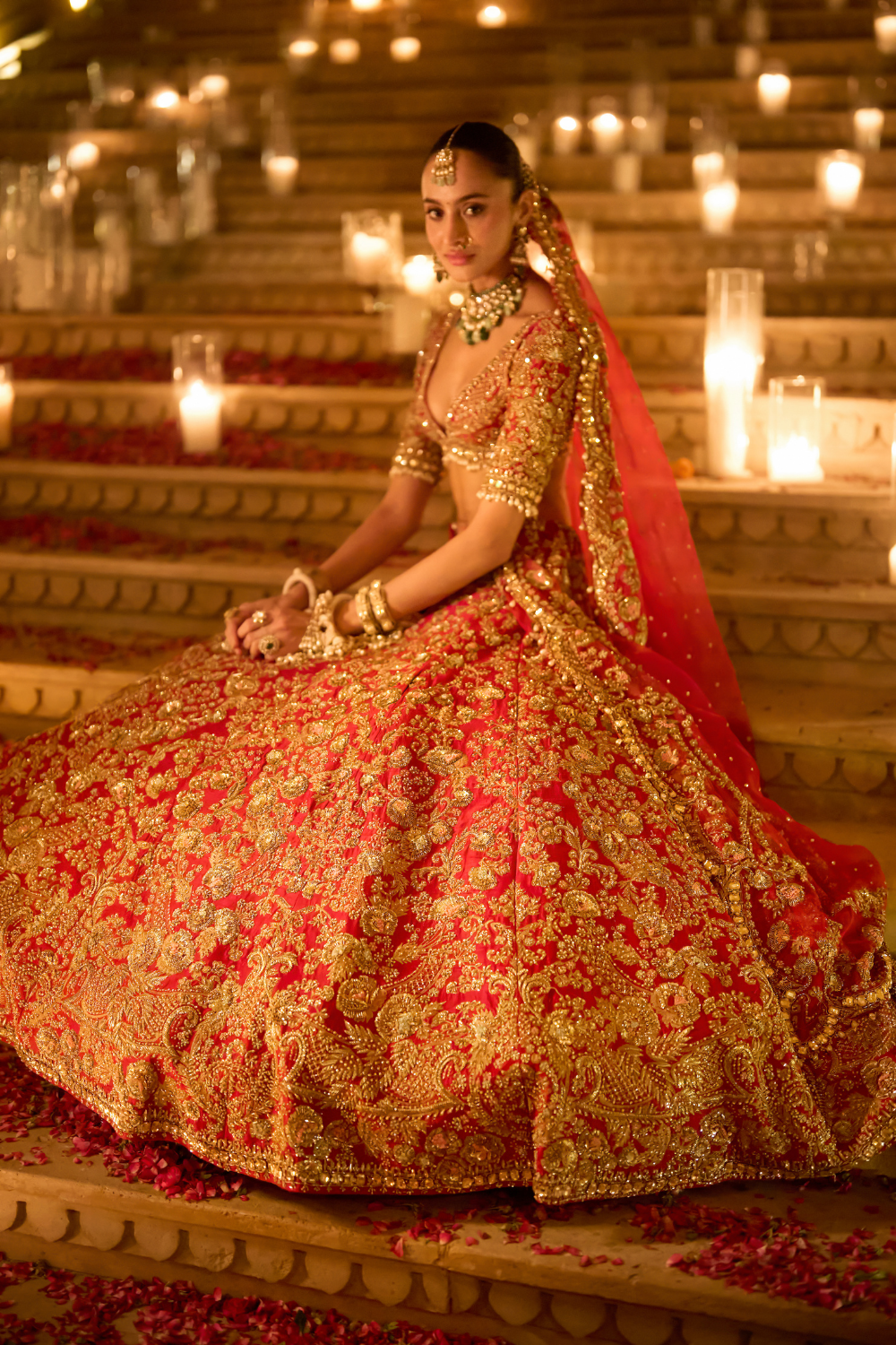 Red Zardosi Lehenga Set