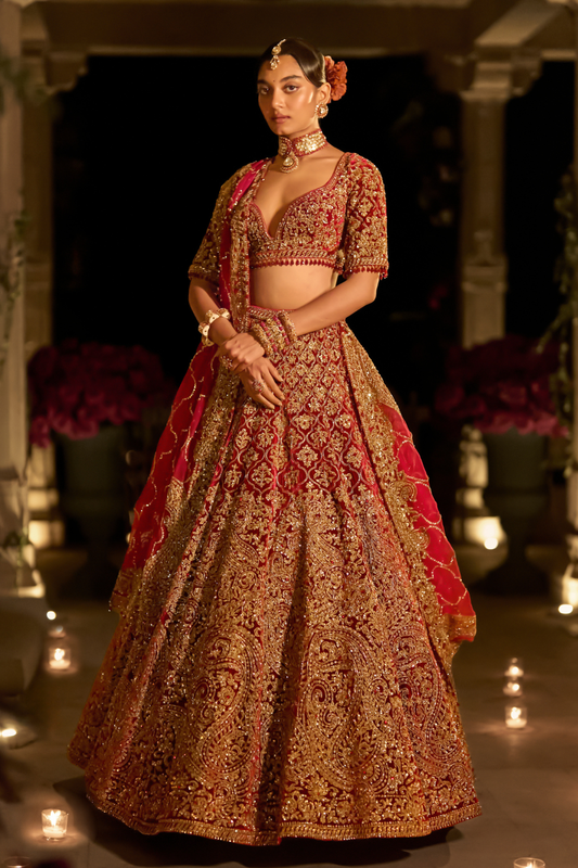 Maroon Zardosi Lehenga Set