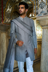 Slate Grey Dori Sherwani Set