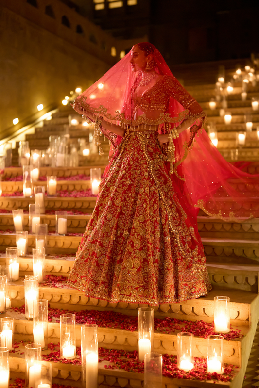 Red Zardosi Lehenga Set