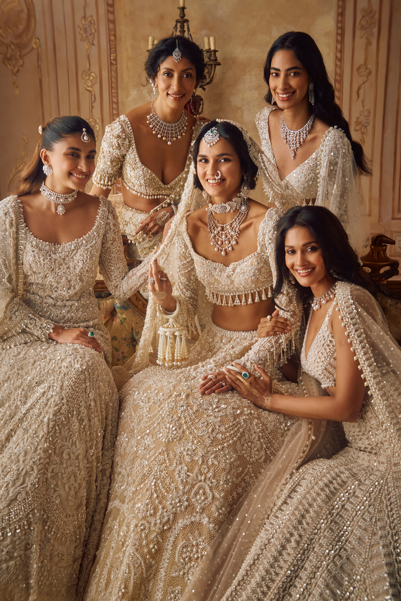 Ivory Gold Lehenga Saree Set