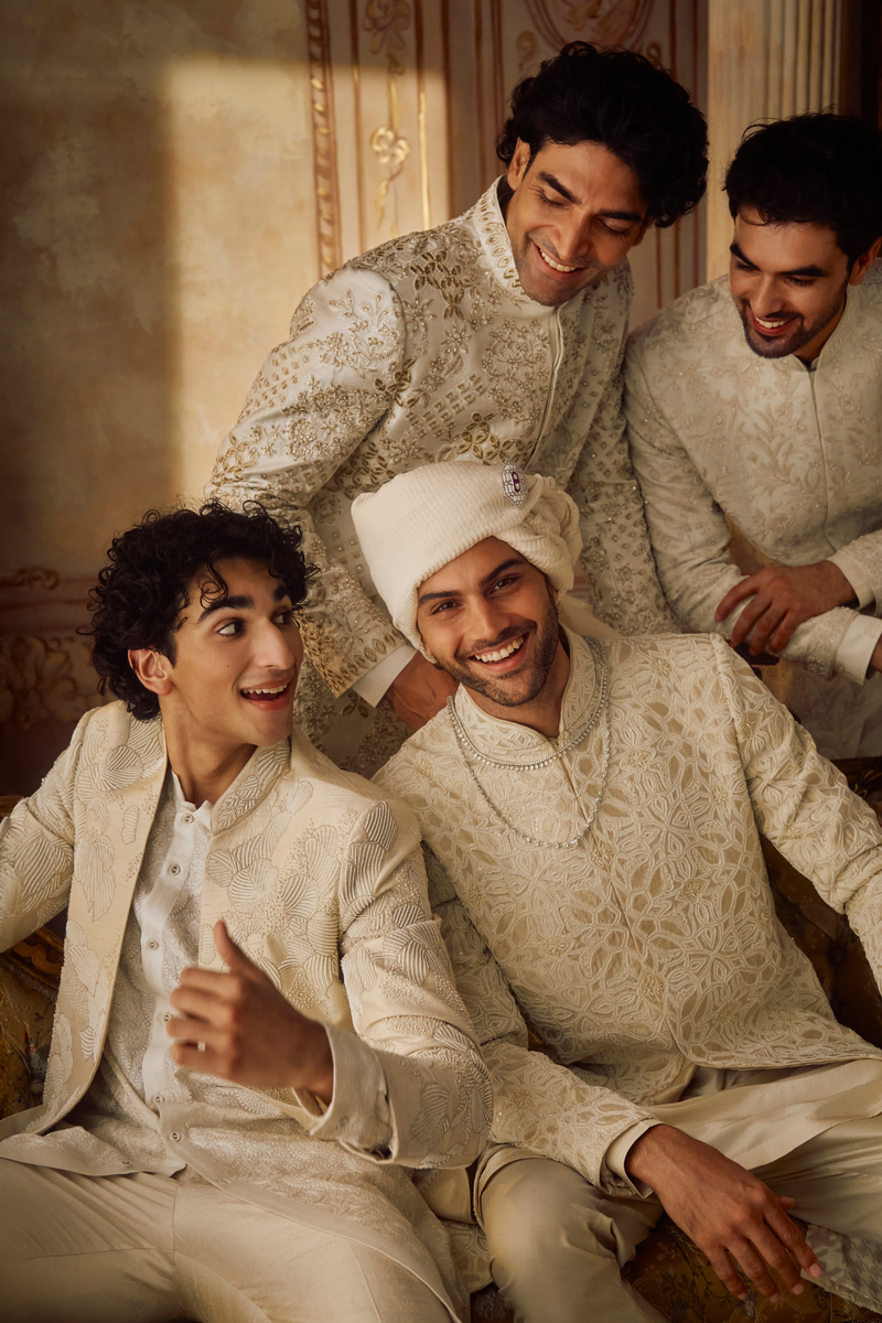 Nude Pearl Sherwani Set