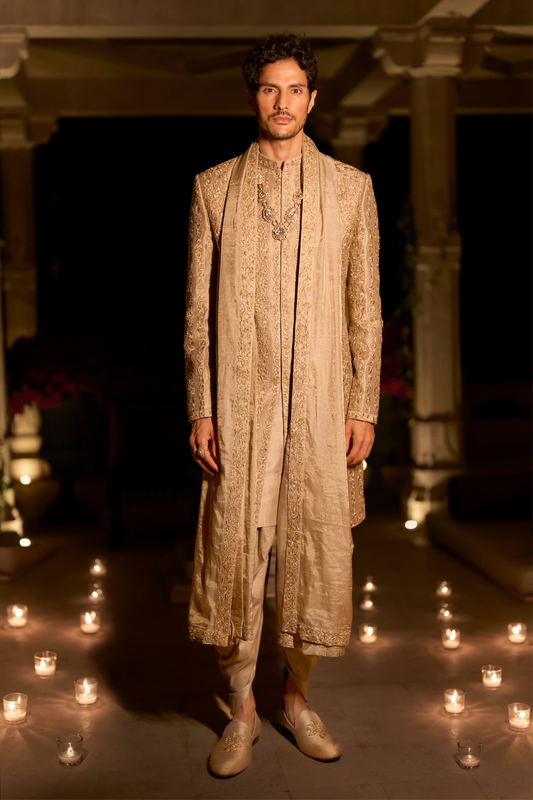Champagne Gold Sherwani Set