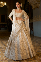 Beige Zardosi Lehenga Set