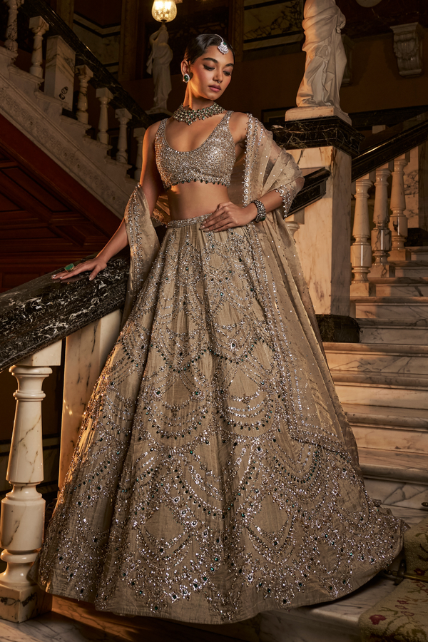 Champagne Chandelier Lehenga Set