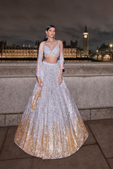 Silver Gold Sequin Lehenga Set