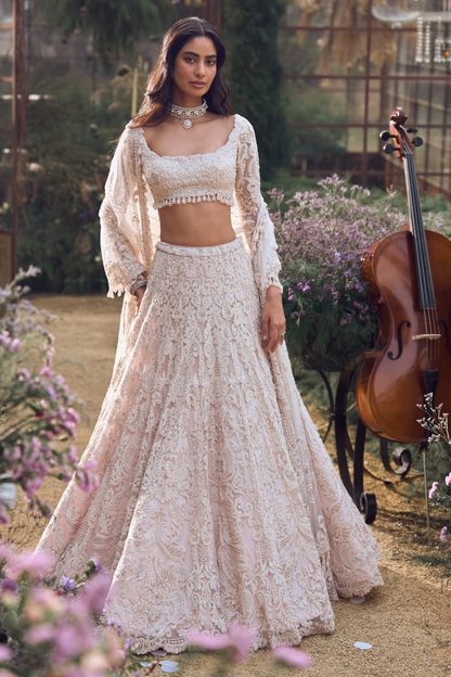 Powder Peach Dori Lehenga Set