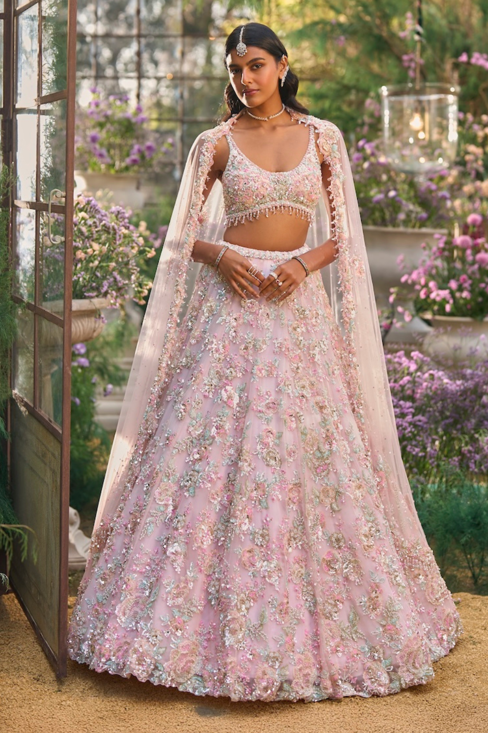 Light Pink Sequin Lehenga Set