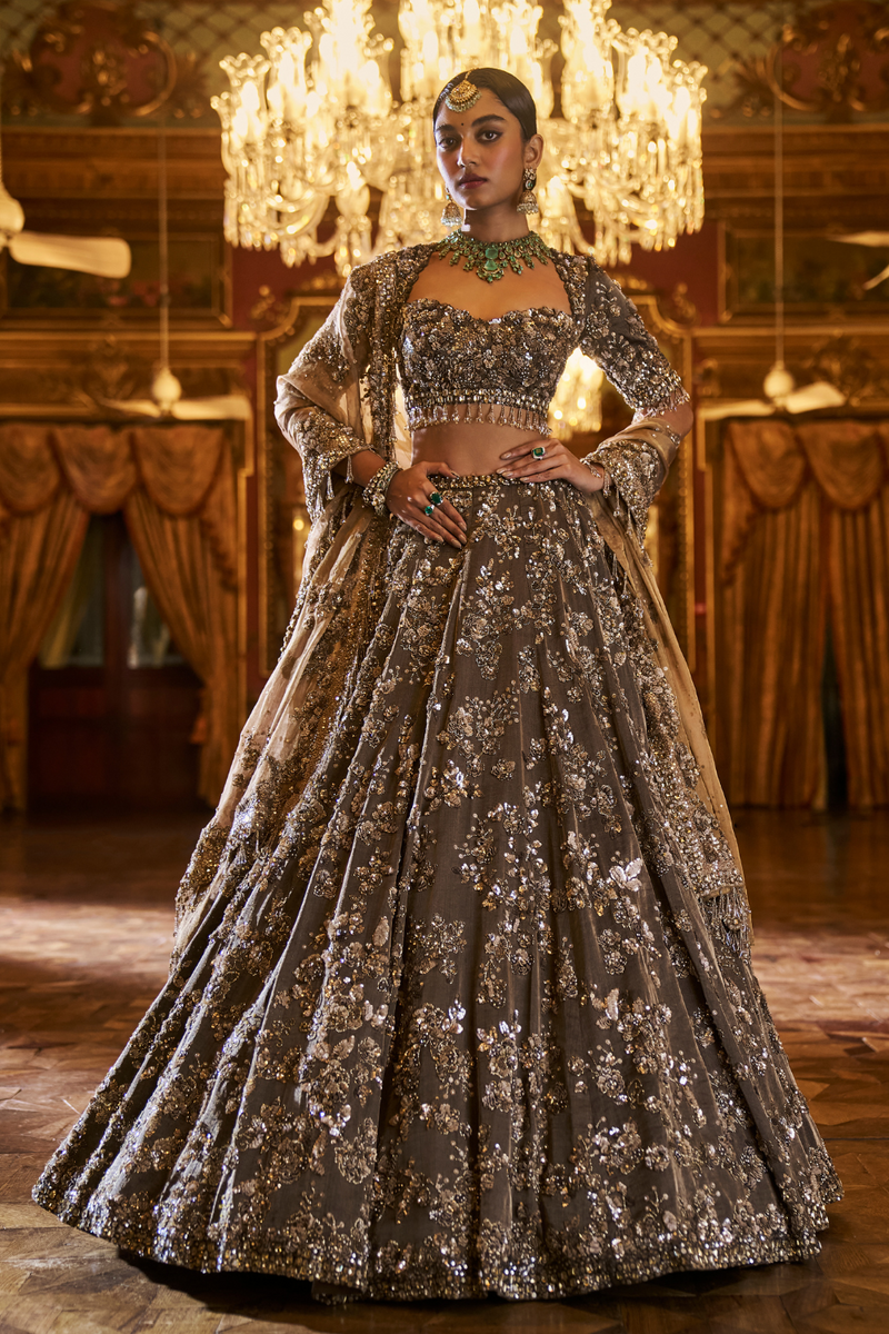 Antique Brown Lehenga Set