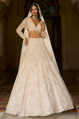 Ivory Gold Sequin Lehenga Set