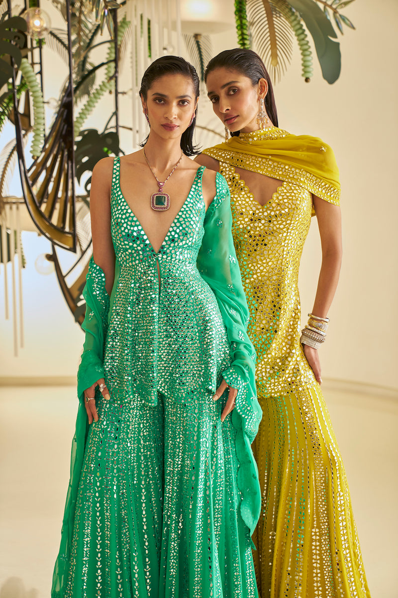 Buy Lime Green Beads Kundan Jewellery Sets for Women Online at Silvermerc |  SBN5MUD_113 – Silvermerc Designs