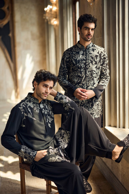 Black & Silver Kurta Set
