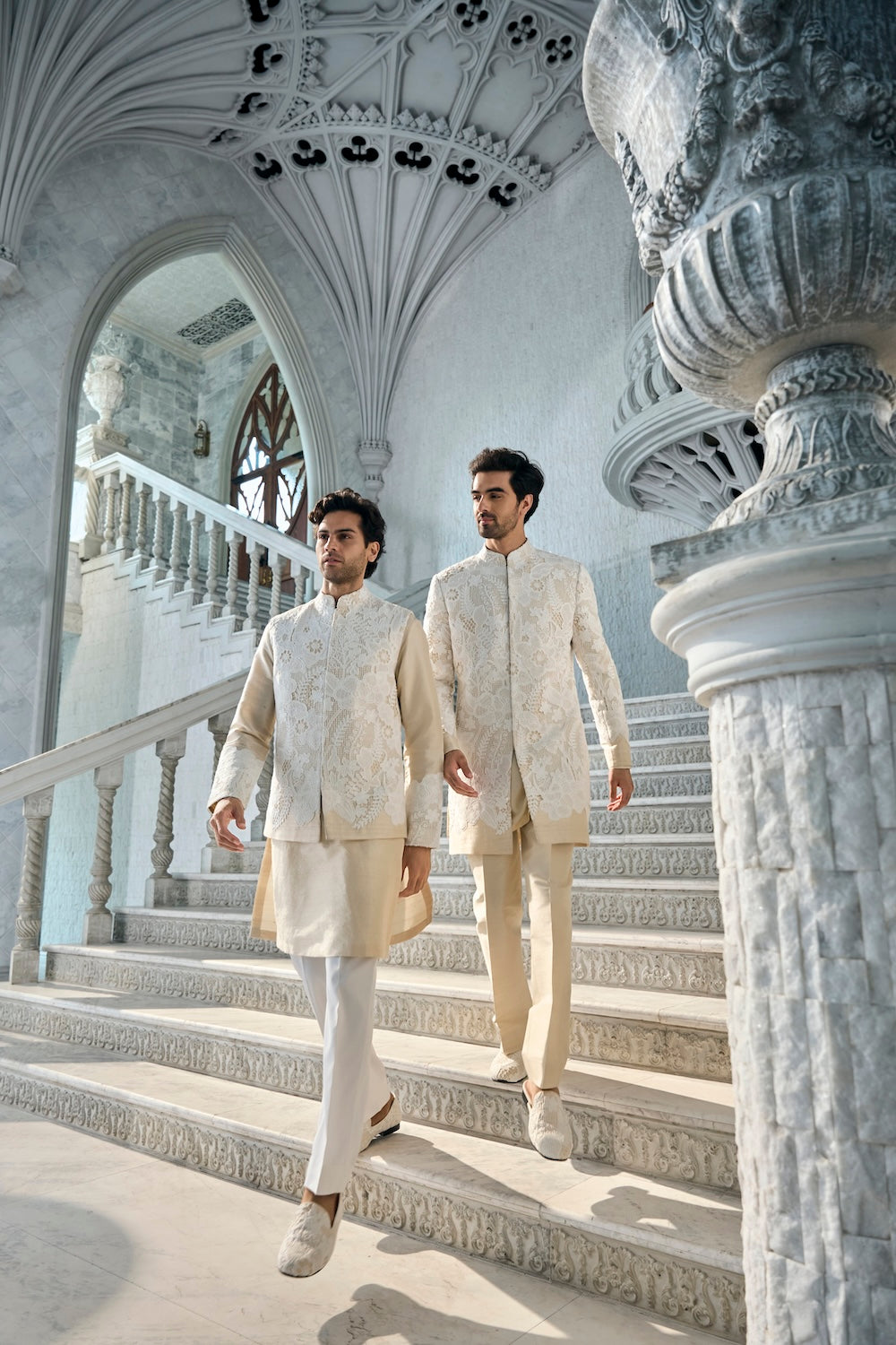 Nude Cut Work Bundi Set