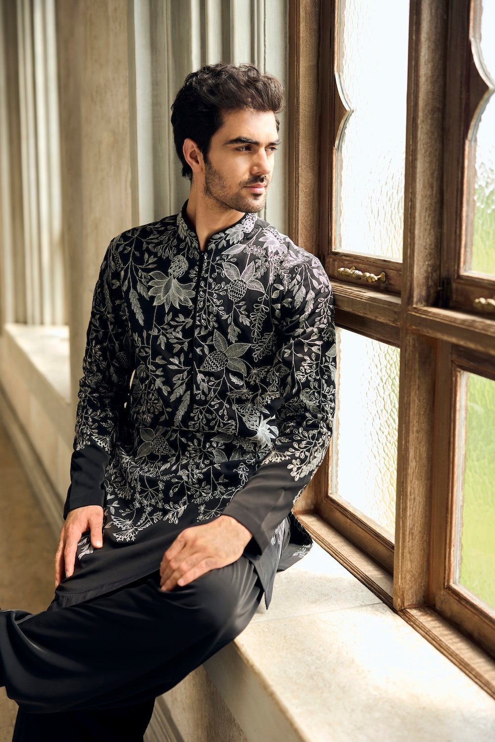 Black & Silver Kurta Set