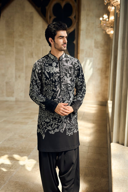 Black & Silver Kurta Set