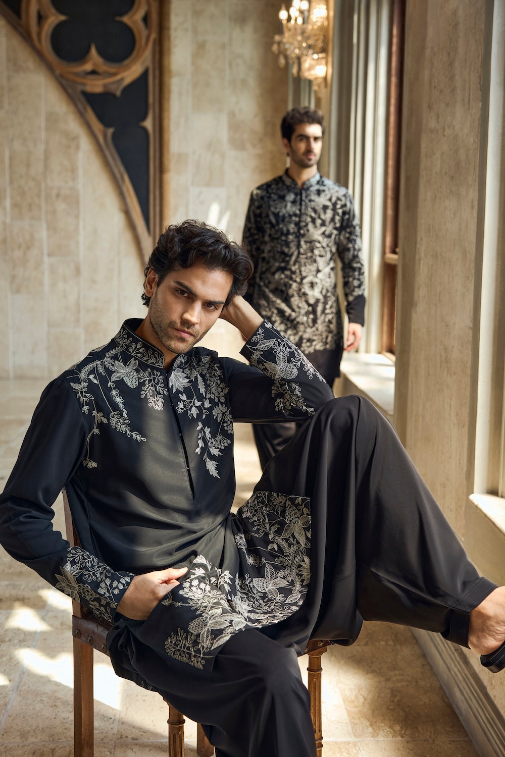 Black & Silver Kurta Set