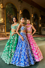 Fuchsia Pink Thread Work Lehenga Set