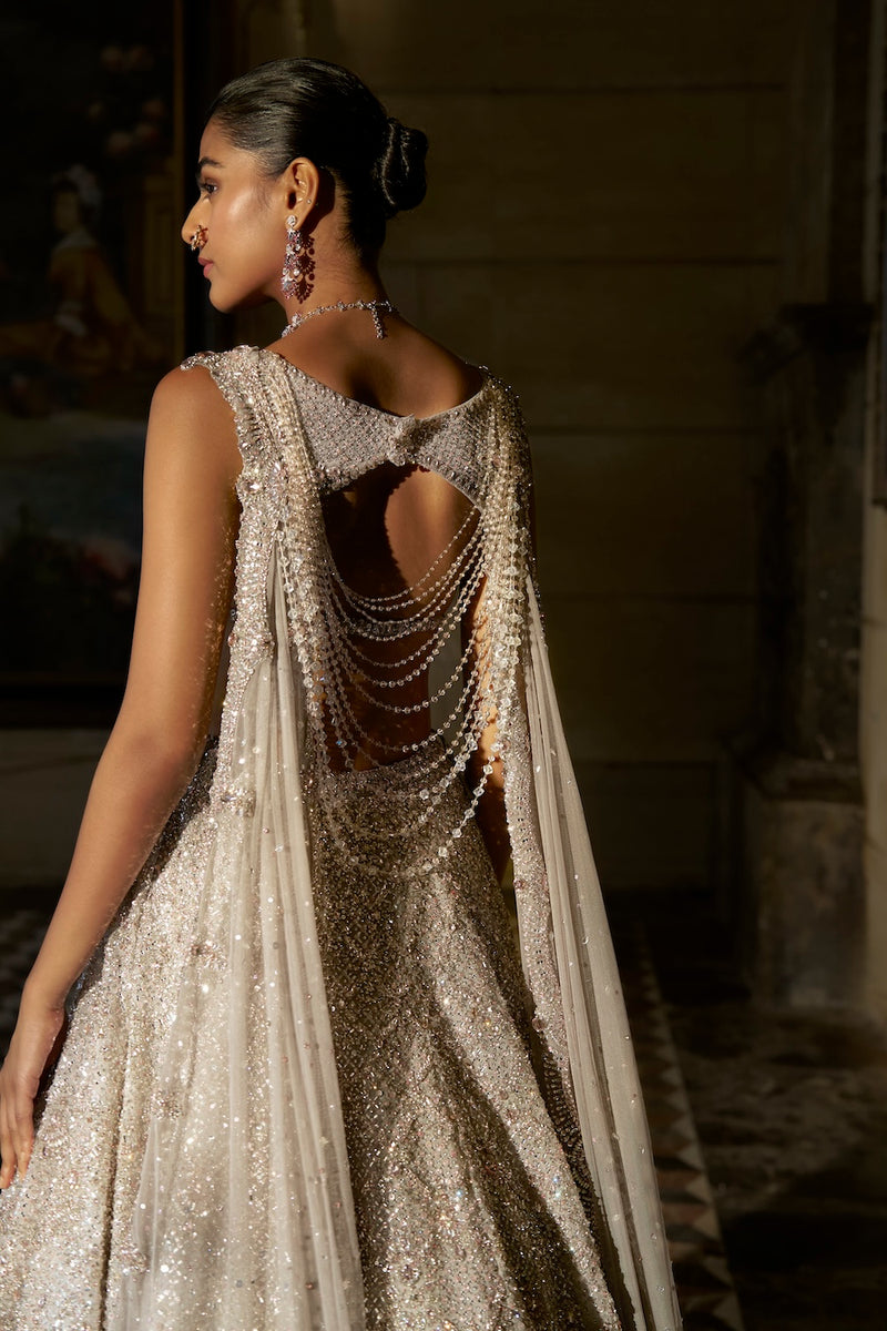 Pink Crystal Lehenga Set