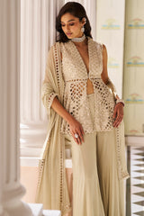 Mint Green Cut Work Sharara Set