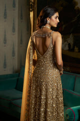 Antique Gold High-Low Sharara Set