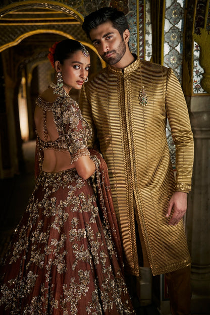 Bronze Gold Lehenga Set