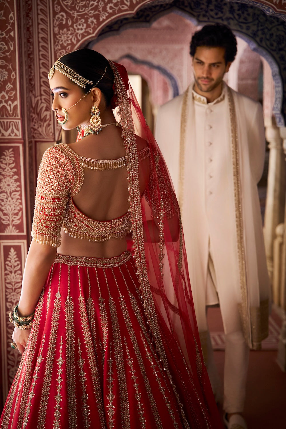 Ivory Gold Matka Silk Sherwani Set