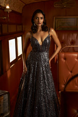 Charcoal Sequin Gown