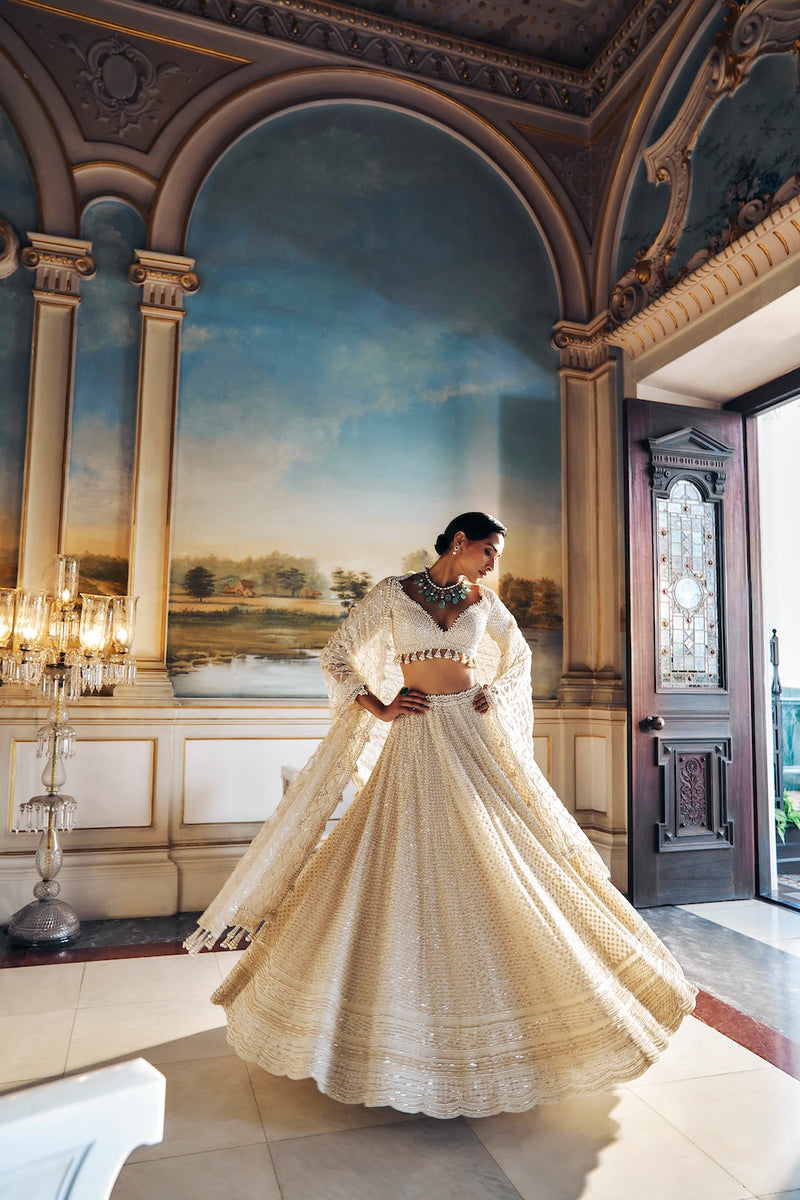 Ivory Pearl Lehenga Set