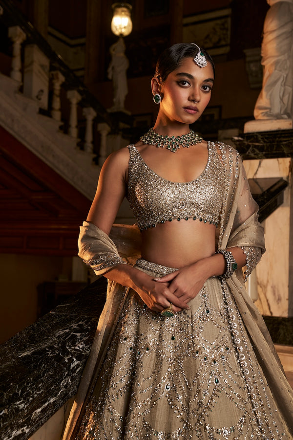 Champagne Chandelier Lehenga Set