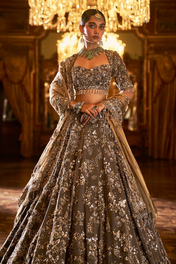 Antique Brown Lehenga Set